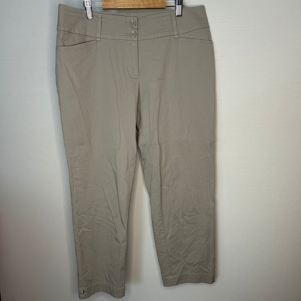LOFT Outlet Curvy Crop Khaki Pants 8 Minimal Neutral Office Preppy Chino Spring